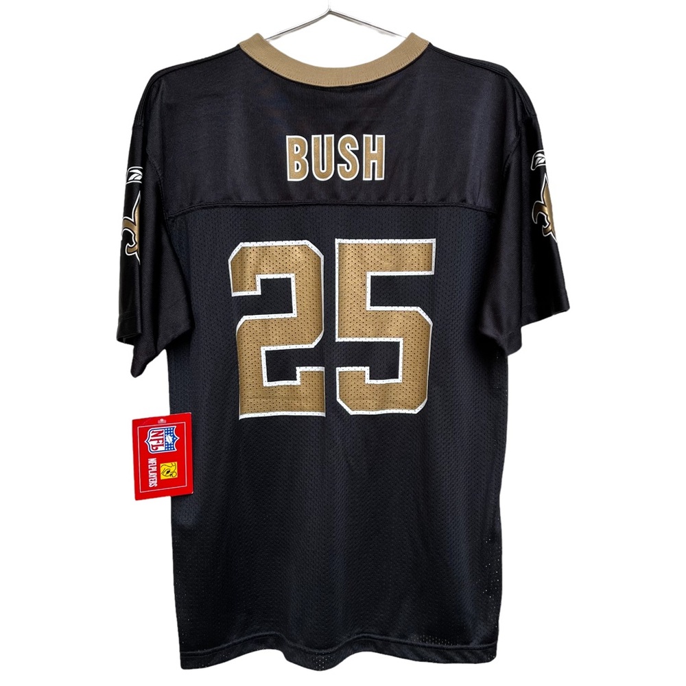 NWT Reebok Reggie Bush New Orleans Saints #25 Stitched Jersey Black